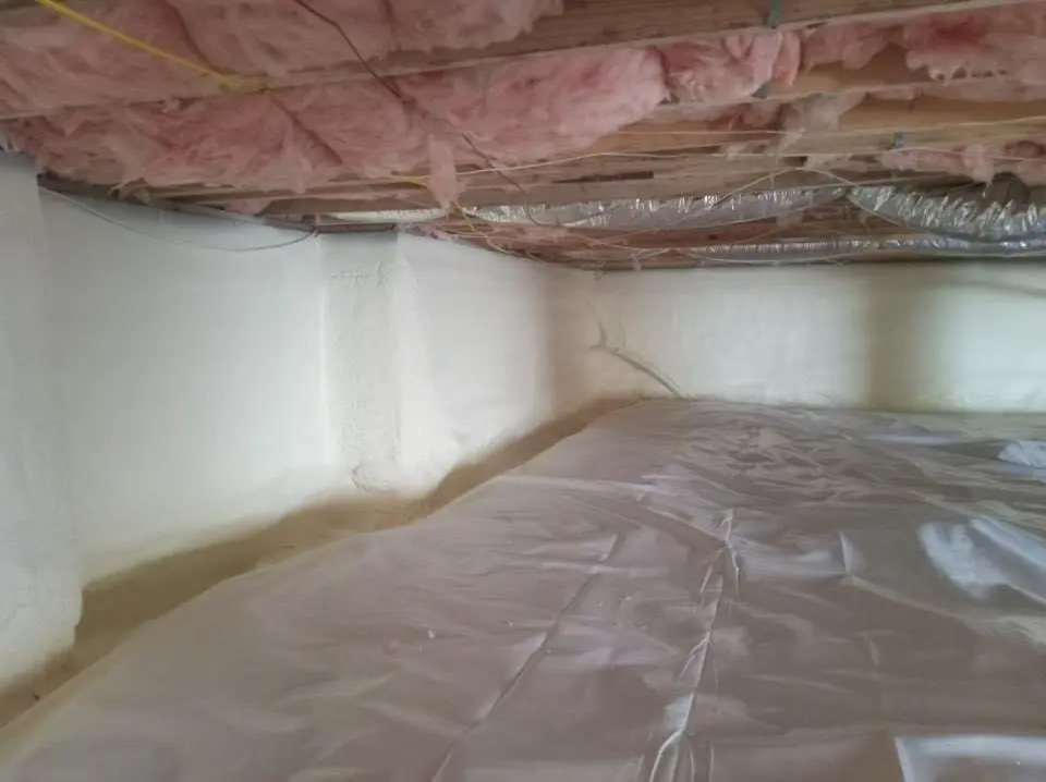 Crawl space encapsulation with closed-cell spray foam for Flat Roof Repair in Portsmouth